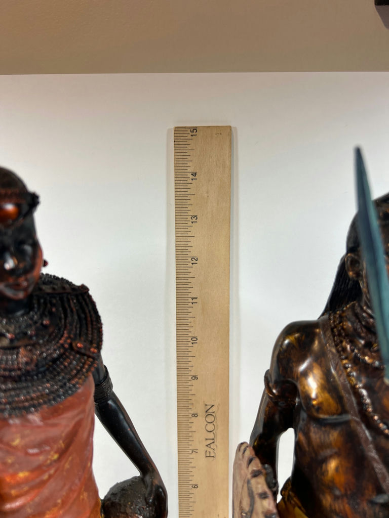 Pair of carved wooden African-style statues - image 4 of 5