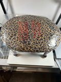 Leopard-print upholstered round stool - NEW - thumbnail 2 of 3
