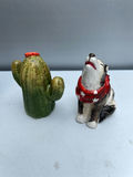 Assorted salt and pepper shakers: Cap'n Pepper and Old Salty sailors, cactus, dog, and white horses - thumbnail 3 of 4
