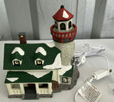 Porcelain Lighted House and Lighthouse - thumbnail 1 of 4