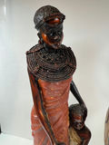 Pair of carved wooden African-style statues - thumbnail 2 of 5