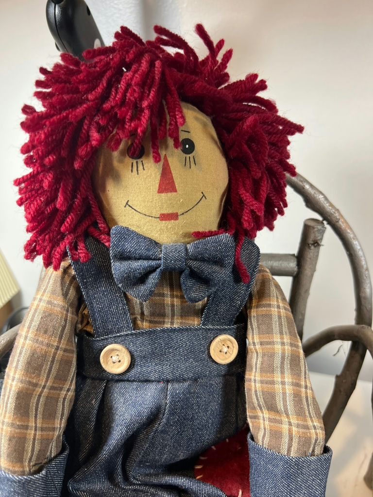 Raggedy Ann an Andy dolls with miniature wood chairs - image 2 of 5