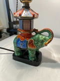 Colorful Ceramic Elephant Lamp with Lantern-Style Shade - thumbnail 2 of 5