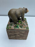 Bear figurine on rocky base with hollow square stone trinket box - thumbnail 2 of 4