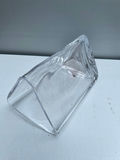 Heavy Clear Handblown glass triangular vase - thumbnail 4 of 4