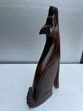Heavy Solid Wood Mexican wooden carved howling Wolf sculpture - thumbnail 2 of 4