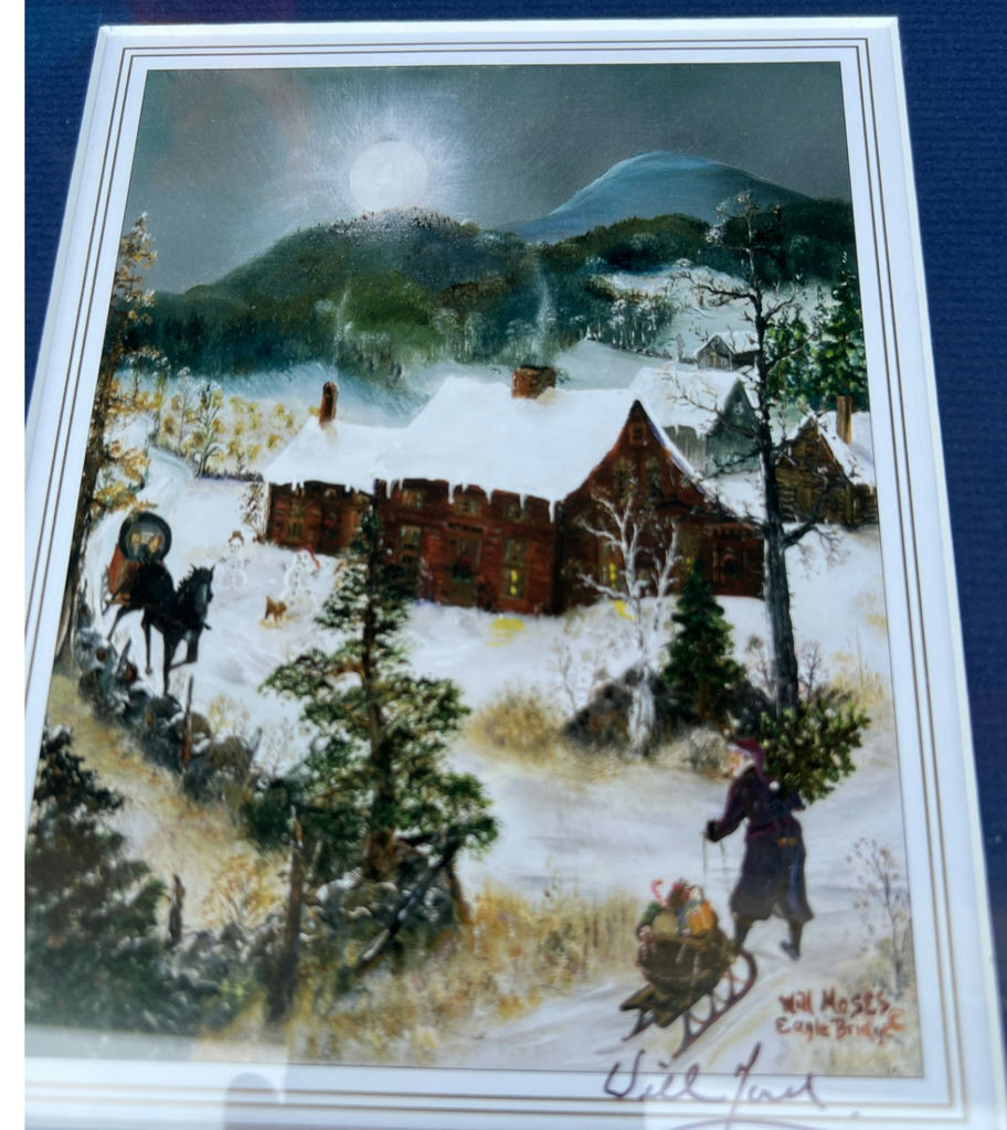 Framed Will Moses Winter Landscape - ARTIST SIGNED 17-1/2" X 11" - image 2 of 5