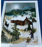 Framed Will Moses Winter Landscape - ARTIST SIGNED 17-1/2" X 11" - thumbnail 2 of 5