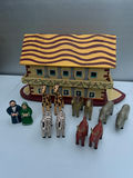 Wooden hand-painted Noah's Art with animals and people - thumbnail 1 of 8