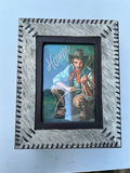 Cowboy-themed keepsake box with framed image - thumbnail 1 of 3