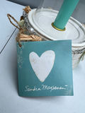 Pair of coastal candle holders with teal candles - thumbnail 2 of 6
