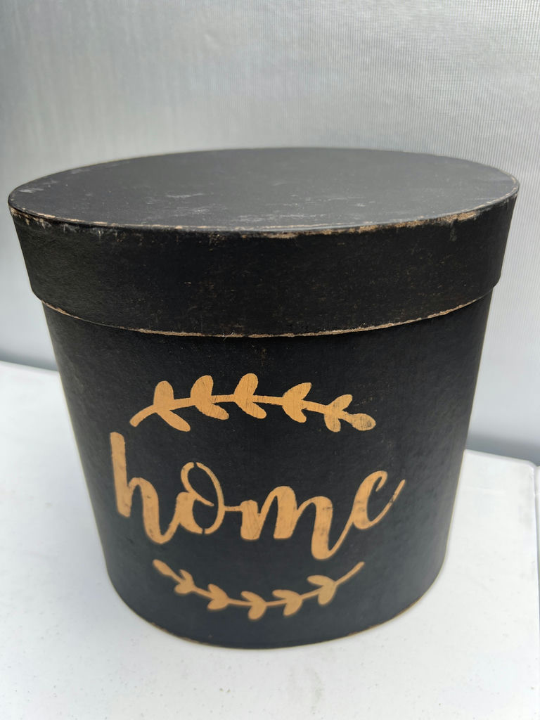 Decorative NESTING round storage boxes with home-themed artwork - image 3 of 7