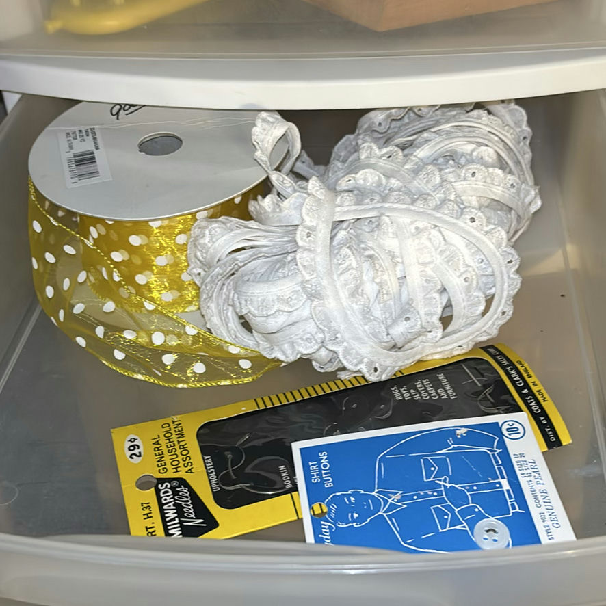 Plastic Storage Drawers with Sewing and Craft Supplies - image 6 of 8