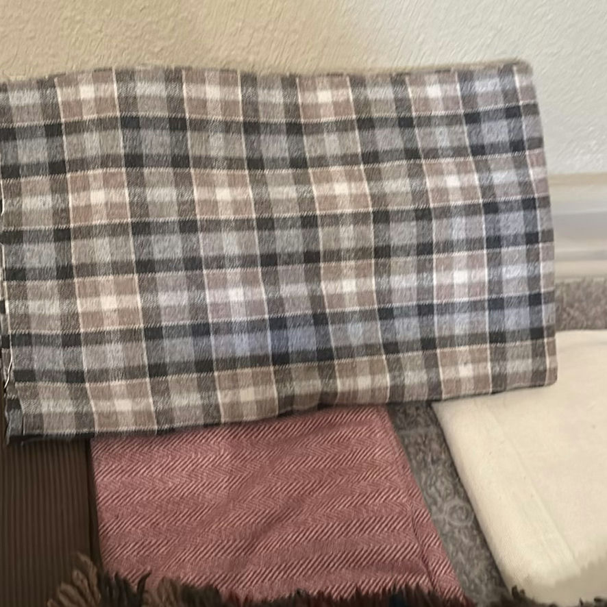 Assorted Fabric Pieces and Wool Blanket - image 3 of 4