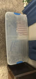 Plastic Storage Bin with Assorted Fabric Pieces - thumbnail 1 of 3