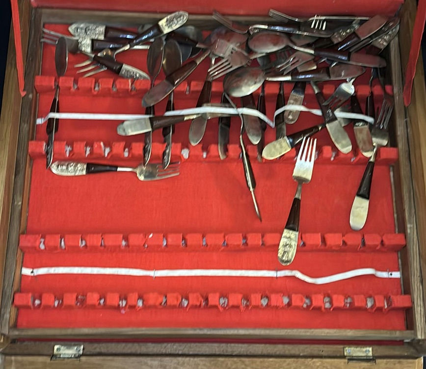 Flatware and Serving Utensil Set in Wooden Case - image 5 of 6