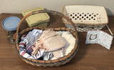 Assorted Decorative Baskets, Fabric Pieces, and Household Items - thumbnail 1 of 8