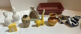 Assorted Ceramic Figurines, Vases, Wooden Bowl, and Storage Containers - thumbnail 2 of 6