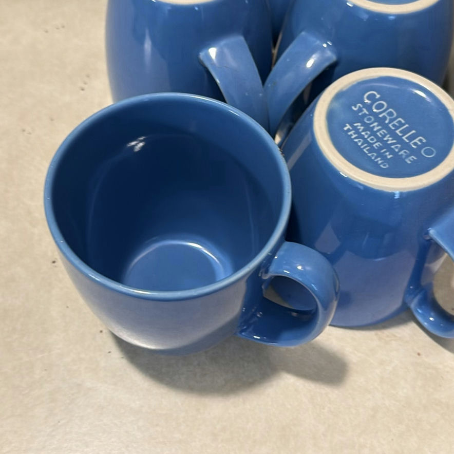 Set of Blue Corelle Stoneware Mugs - image 4 of 4