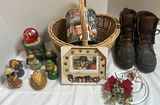 Wicker Basket, Duck Boots, Decorative Figurines, and Home Decor Items - thumbnail 1 of 14