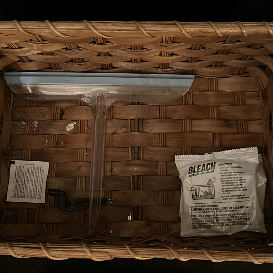 Wicker Basket with Toiletries, Cleaning Items, and Grooming Tools - image 2 of 7
