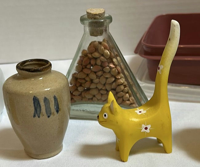 Assorted Ceramic Figurines, Vases, Wooden Bowl, and Storage Containers - image 4 of 6