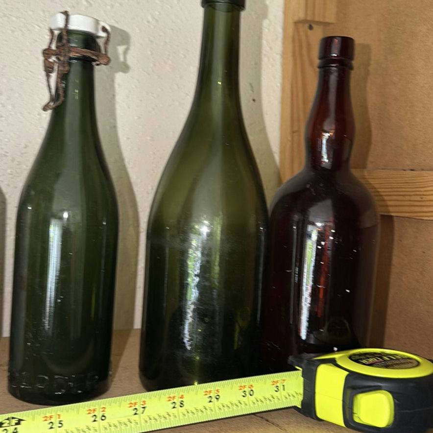 Collection of Vintage Glass Bottles, Beer Cans, and Wooden Vessel - image 7 of 7