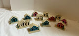 Vintage Miniature Cardboard Village Houses and Church Set - thumbnail 1 of 5