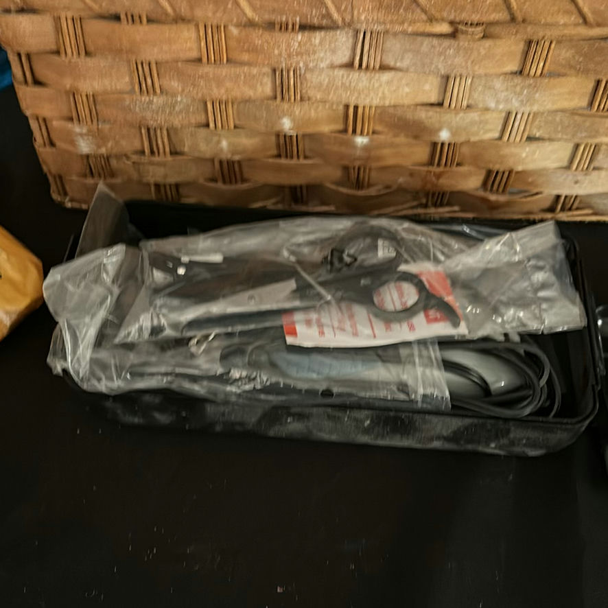 Wicker Basket with Toiletries, Cleaning Items, and Grooming Tools - image 5 of 7