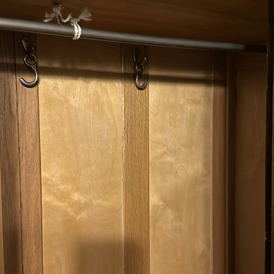 Vintage Wooden Wardrobe Armoire with Mirror - image 5 of 6
