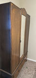 Vintage Wooden Wardrobe Armoire with Mirror - thumbnail 2 of 6