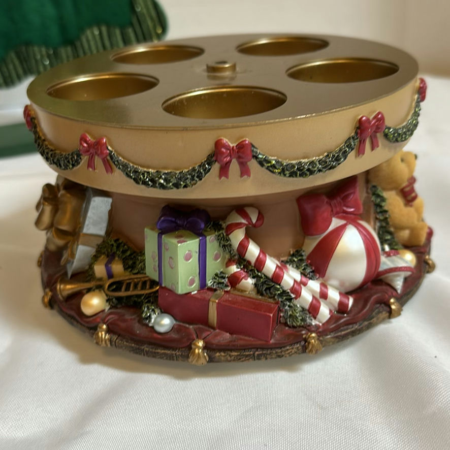 Pair of Partylite Christmas Carousel Tealight Holders and Decorative Tree - image 6 of 6