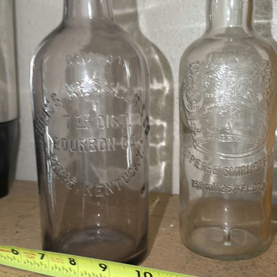 Collection of Vintage Glass Bottles, Beer Cans, and Wooden Vessel - image 2 of 7