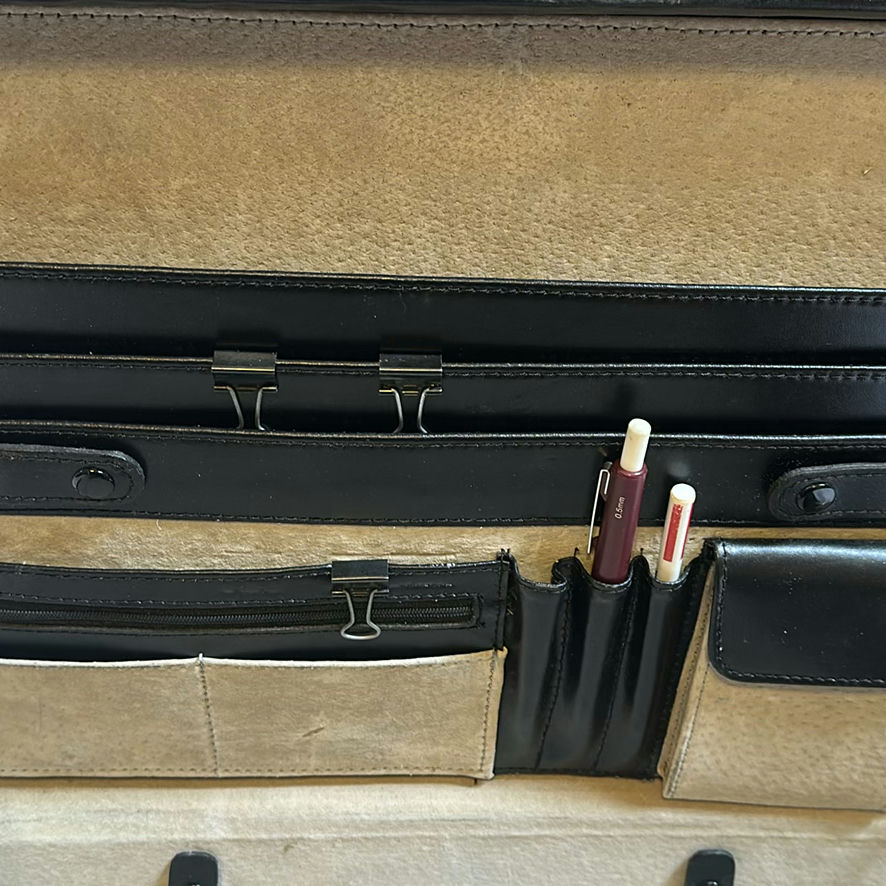 Black Briefcase Organizer with White Binder - image 2 of 4