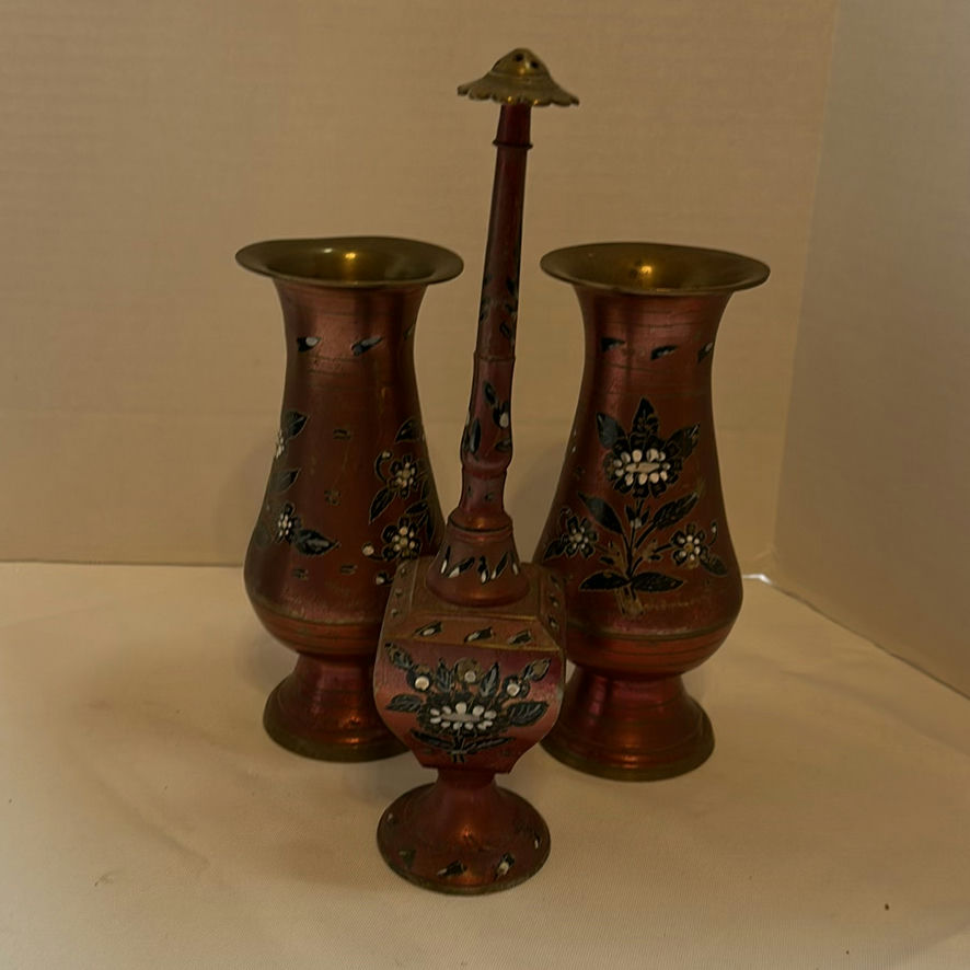 Decorative Metal Vases and Candle Holder Set - image 3 of 6