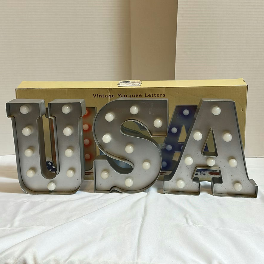 Vintage Marquee USA Letters - image 3 of 3