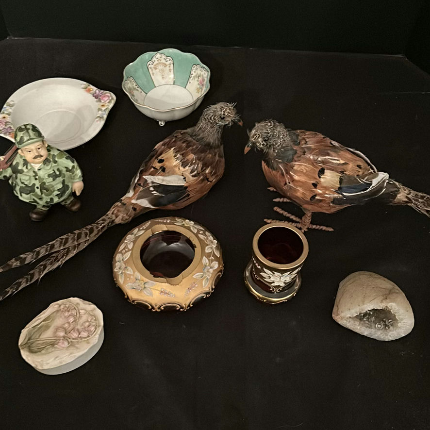 Assorted Decorative Figurines, Ceramic Bowls, and Geode - image 2 of 7