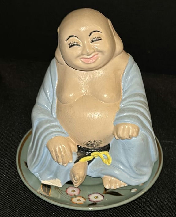 Blue and White Ceramic Bowl and Seated Figurine - image 4 of 6