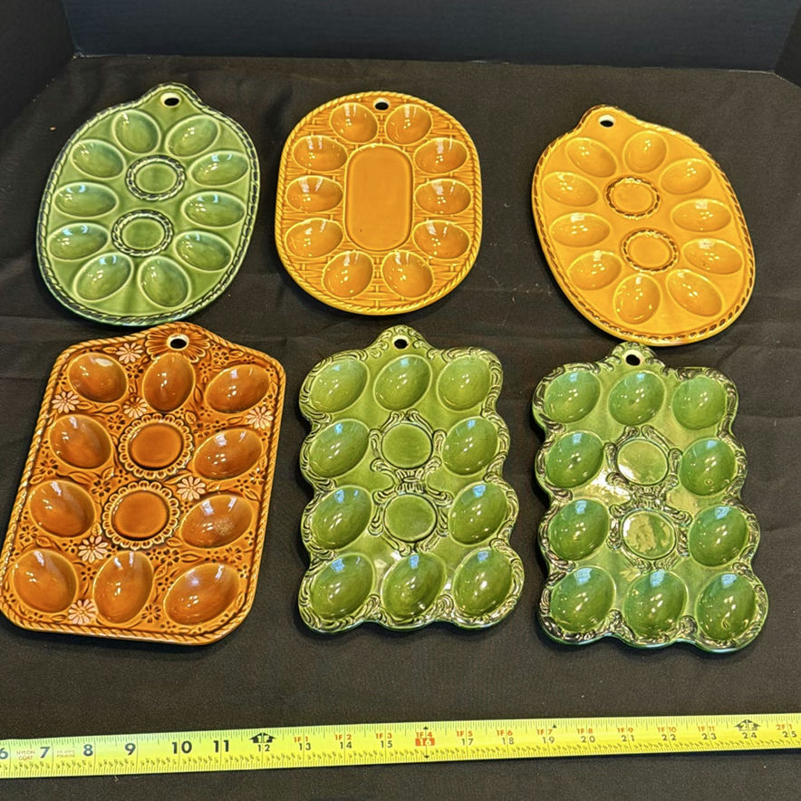 Set of Ceramic Deviled Egg Serving Plates - image 1 of 6