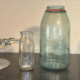 Vintage Glass Mason Jars and Metal Decorative Items - thumbnail 3 of 5