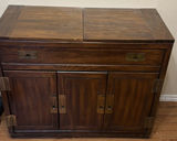 Wood Storage Cabinet with Fold-Out Side Panels - thumbnail 1 of 6