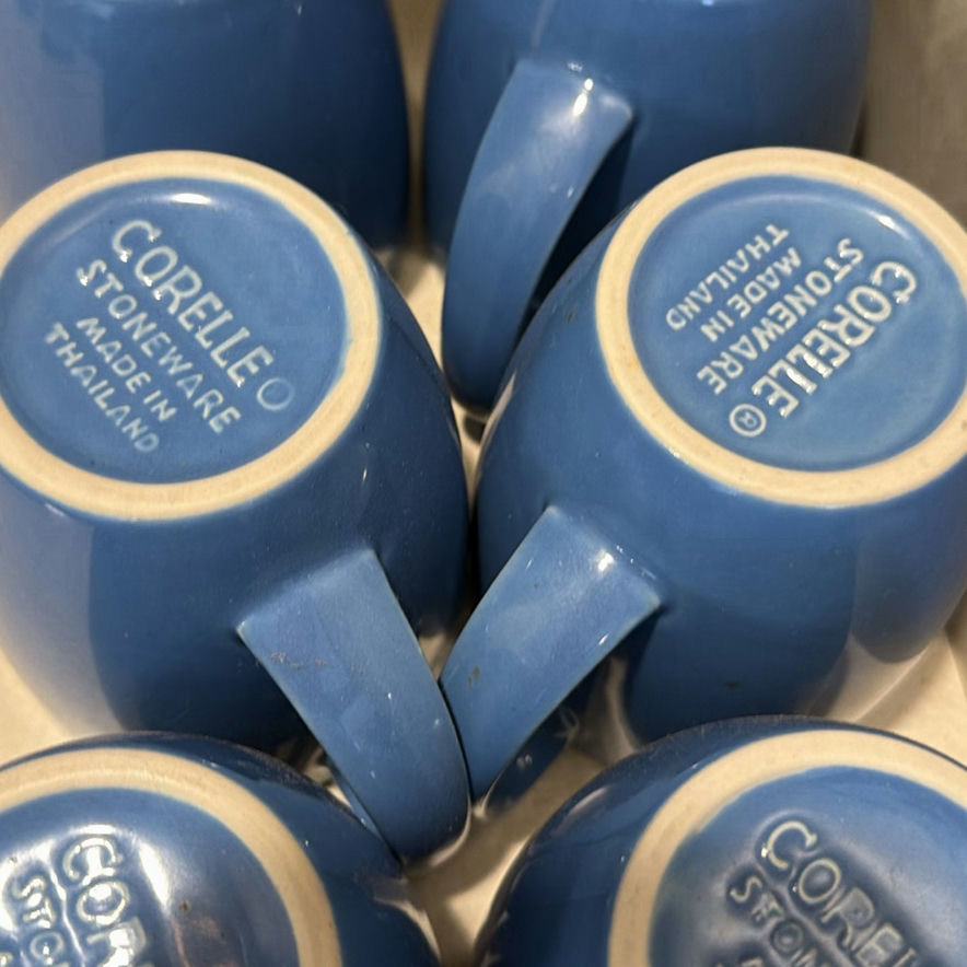 Set of Blue Corelle Stoneware Mugs - image 3 of 4