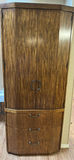 Wood Corner Cabinet with Drawers and Glass Shelves - thumbnail 1 of 6