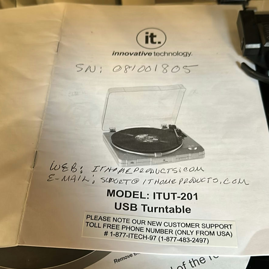 Innovative Technology ITUT-201 USB Turntable - image 3 of 4