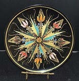 Decorative Floral Plate, Ceramic Vase, and Metal Flower Sculpture - thumbnail 2 of 7