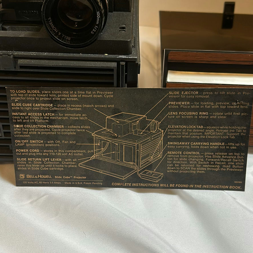 Bell & Howell Slide Cube Slide Projector with Remote Control and Accessories - image 7 of 7
