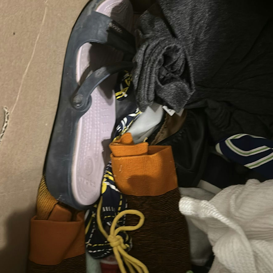 Mixed Clothing, Shoes, and Quilted Blanket - image 3 of 7