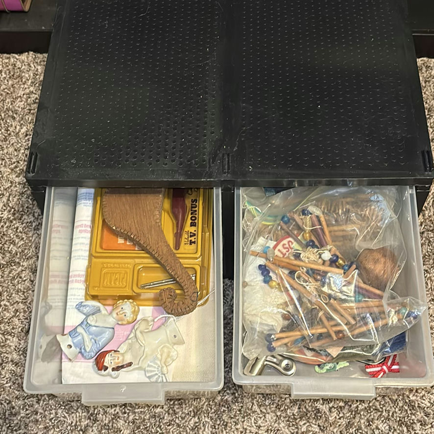 Plastic Storage Drawer Units with Assorted Craft and Household Items - image 2 of 10