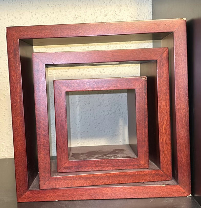 Decorative Bookends, Wooden Stand, and Nested Display Frames - image 5 of 5