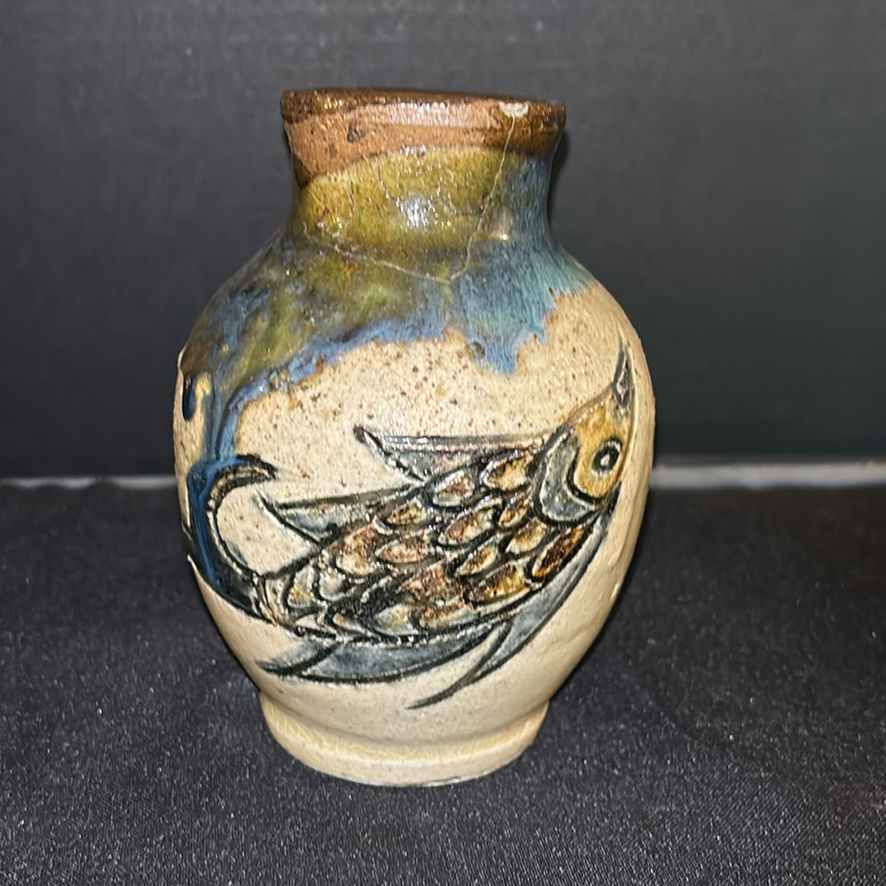 Decorative Ceramic Jar, Pottery Vase, and Glass Tray - image 3 of 7